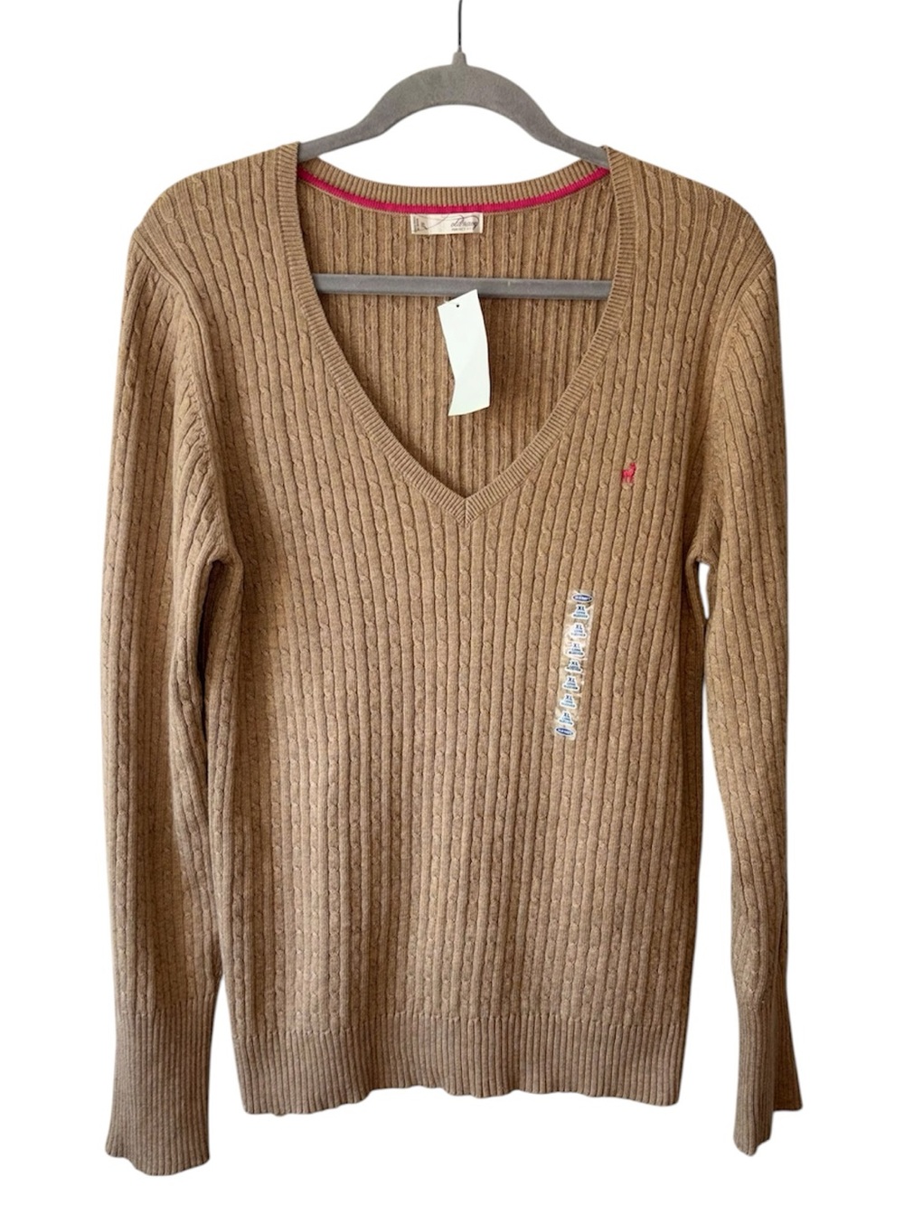 Vintage 90s Old Navy Cable Knit V Neck Pullover Sweater NWT Y2K Preppy XL